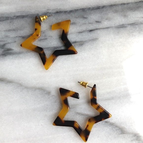 Star tortoise earrings enamel open star earrings - Picture 5 of 5